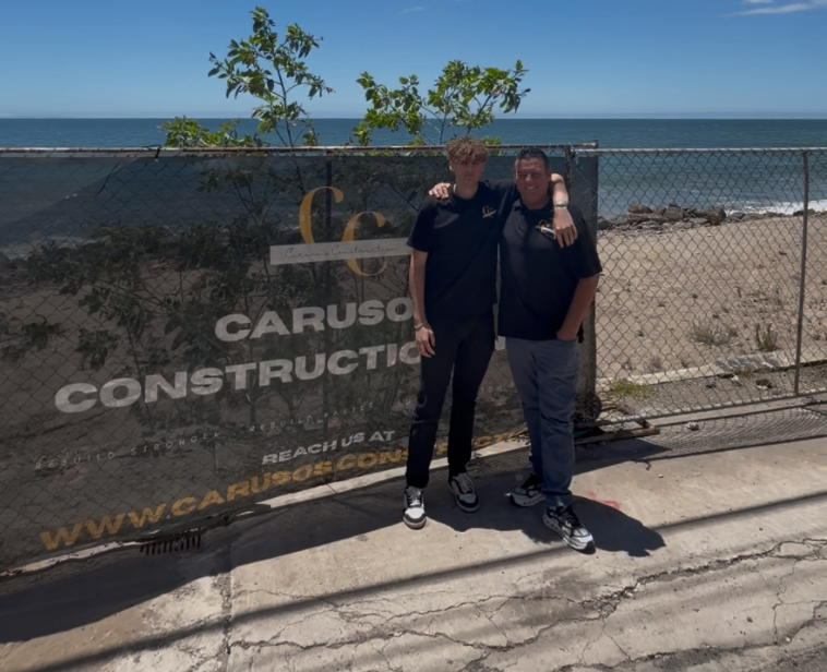 The Caruso team at a project site by the ocean